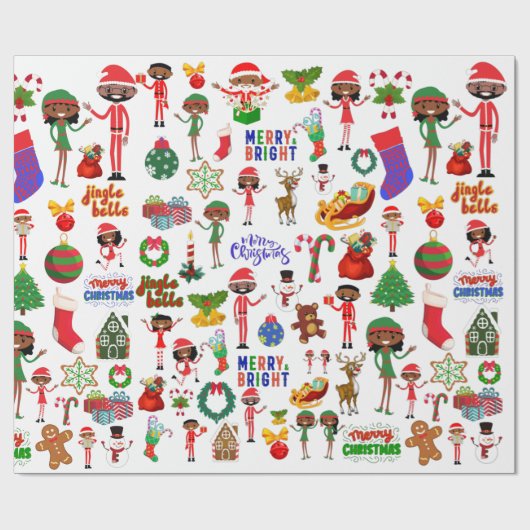 Afrikanisches Multicharakterpapier Geschenkpapier (Flach)