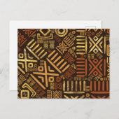 Afrikanisches Muster - braun und goldfarben #6 Postkarte (Vorne/Hinten)