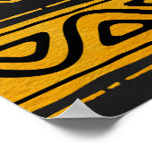 Afrikanisches Muster Gelb und Schwarz Poster (Ecke)