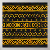 Afrikanisches Muster Gelb und Schwarz Poster (Vorne)