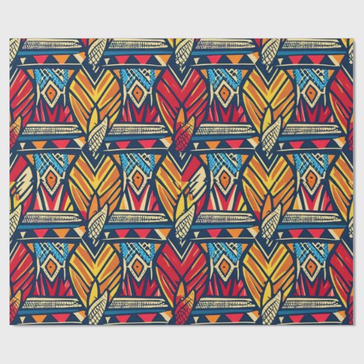 Afrikanisches Muster Geschenkpapier (Flach)