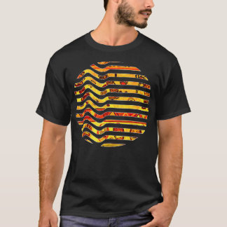 Afrikanisches Muster im Abstrakten Zirkel Schwarz T-Shirt