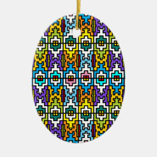 Afrikanisches Muster in hellen Farben Keramikornament