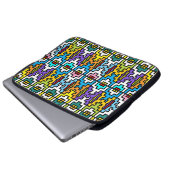 Afrikanisches Muster in hellen Farben Laptopschutzhülle (Vorne Knopf)