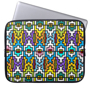 Afrikanisches Muster in hellen Farben Laptopschutzhülle