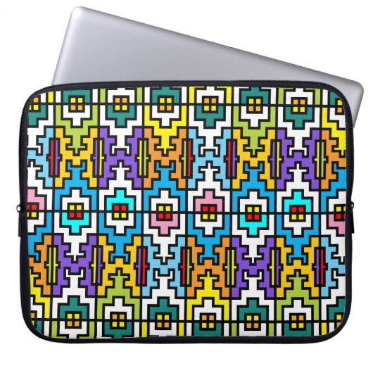Afrikanisches Muster in hellen Farben Laptopschutzhülle (Vorderseite)