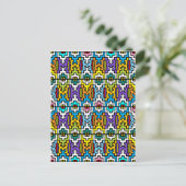 Afrikanisches Muster in hellen Farben Postkarte (Stehend Vorderseite)