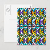 Afrikanisches Muster in hellen Farben Postkarte (Vorne/Hinten)