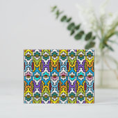Afrikanisches Muster in hellen Farben Postkarte (Stehend Vorderseite)