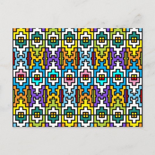 Afrikanisches Muster in hellen Farben Postkarte (Vorderseite)