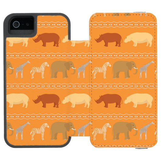 Afrikanisches Muster Incipio iPhone Geldbeutel-Hülle (Folio Geöffnet)