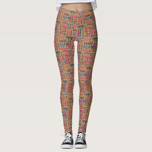 Afrikanisches Muster Leggings (Vorderseite)