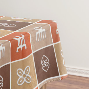 afrikanisches Muster mit Adinkra simbols Tischdecke