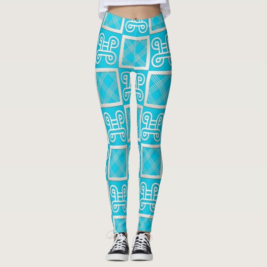 afrikanisches Muster mit simbols Leggings (Vorderseite)