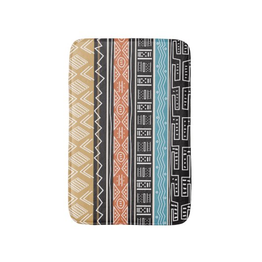Afrikanisches Muster Mix Bath Mat Badematte (Vorderseite Vertikal)