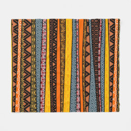 Afrikanisches Muster Mix Fleecedecke