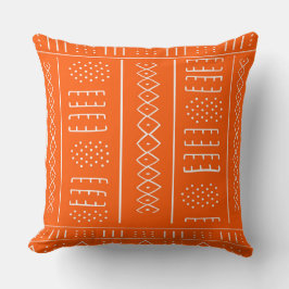 Afrikanisches Muster Orange Throw Pillow Kissen