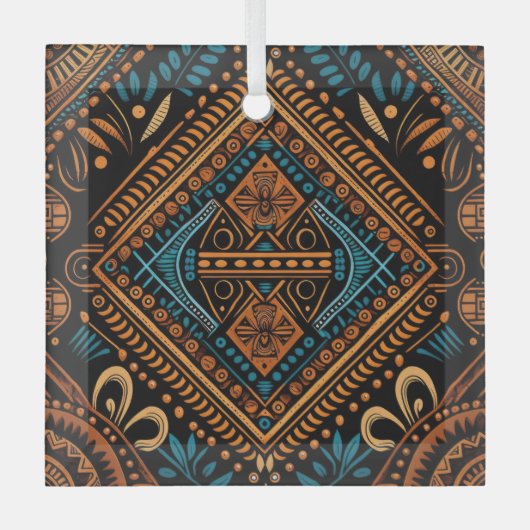 Afrikanisches Muster Ornament Aus Glas (Vorderseite)