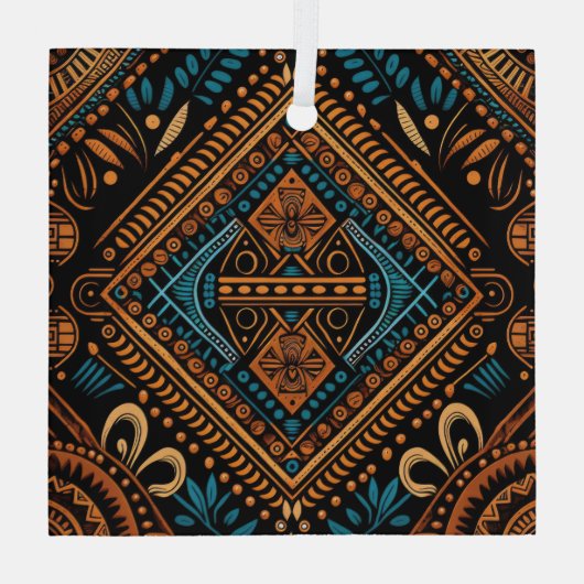 Afrikanisches Muster Ornament Aus Glas (Rückseite)