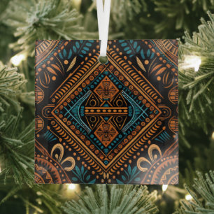 Afrikanisches Muster Ornament Aus Glas