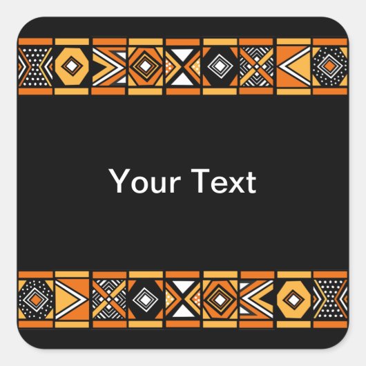 afrikanisches Muster Quadratischer Aufkleber (Vorderseite)