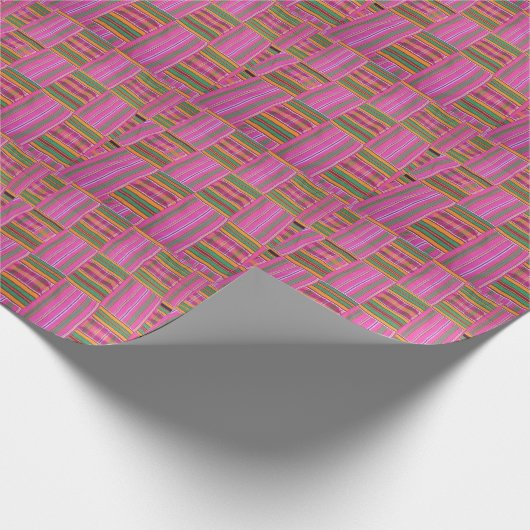 Afrikanisches Muster rosa Wrapping Paper Geschenkpapier (Ecke)