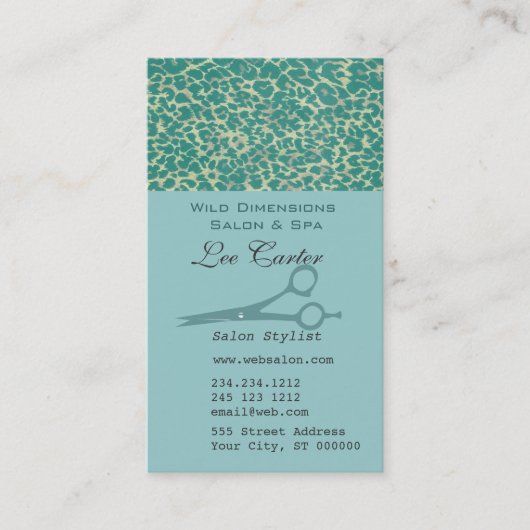 AFRIKANISCHES MUSTER Scissors Haar-Stylist-Salon Terminkarte (Vorderseite)