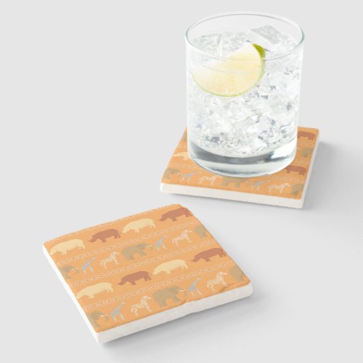 Afrikanisches Muster Steinuntersetzer (Seitenansicht)