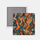Afrikanisches Mustermagnet Magnet (Vorderseite/Rückseite)