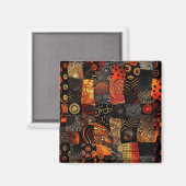 Afrikanisches Mustermagnet Magnet (Vorderseite/Rückseite)