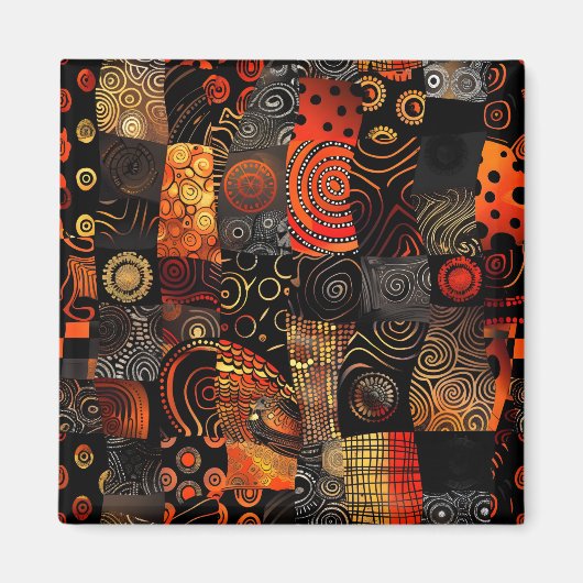 Afrikanisches Mustermagnet Magnet (Vorne)