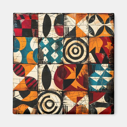 Afrikanisches Mustermagnet Magnet (Vorne)