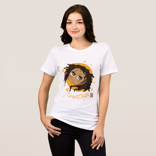 Afrikanisches niedliches Chibi Tri-Blend Shirt (Vorderseite voll)