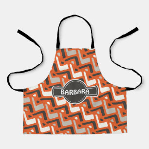 Afrikanisches Orange Schwarzes Minimalmuster Schürze