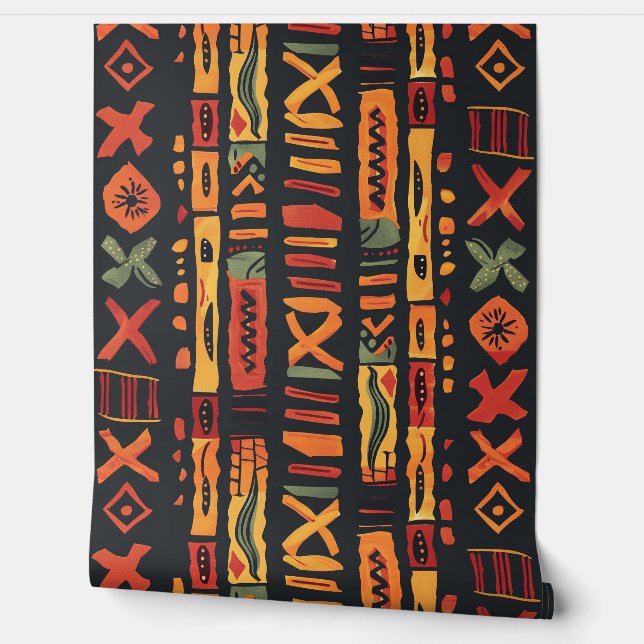 Afrikanisches Orangenschwarz Tapete (Abrollen)