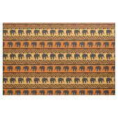 Afrikanisches Orangenschwarzes Elefantenmuster Stoff (Fat Quarter (45,7 x 55,9 cm))