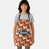 Afrikanisches Orangenschwarzes Minimalmuster Schürze (Insitu)