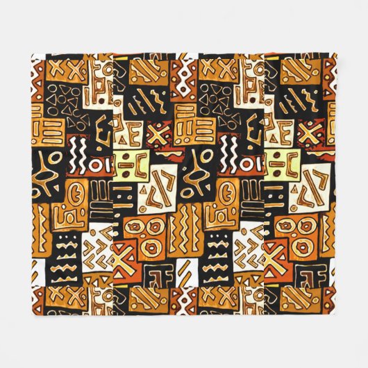Afrikanisches Patchwork Fleecedecke (Vorderseite (Horizontal))