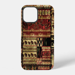 Afrikanisches Patchwork: Grunge-Druckhintergrund iPhone 12 Hülle