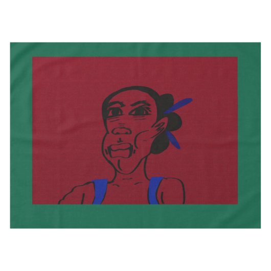 Afrikanisches Porträt Tischdecke (Vorderseite (Horizontal))