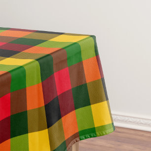 Afrikanisches Rasta-Reggae-Farben Kariertes Muster Tischdecke