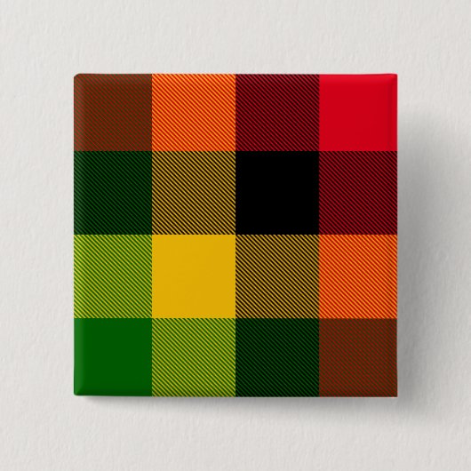 Afrikanisches Rasta-Reggae-Farben Karomuster Desig Button (Vorderseite)