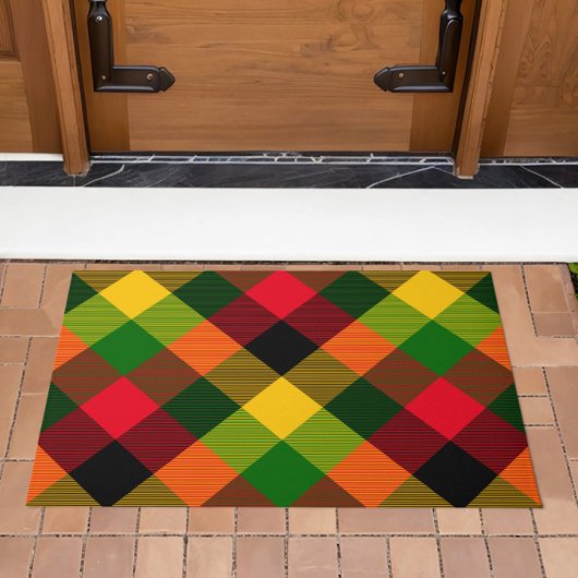 Afrikanisches Rasta-Reggae-Farben Karomuster Desig Fußmatte