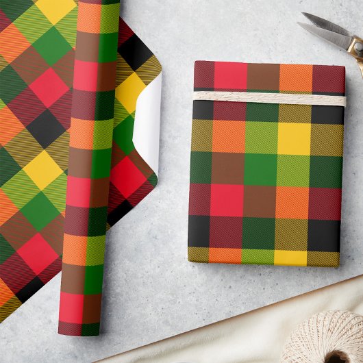 Afrikanisches Rasta-Reggae-Farben Karomuster Desig Geschenkpapier
