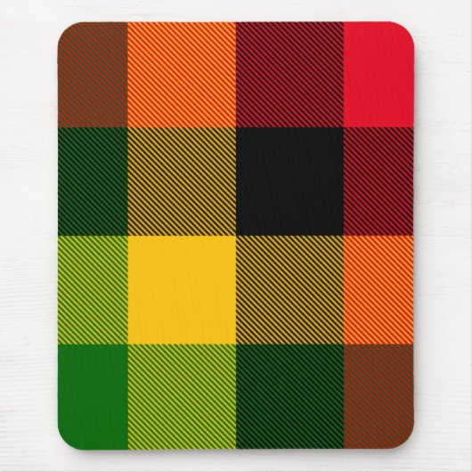 Afrikanisches Rasta-Reggae-Farben Karomuster Desig Mousepad (Vorne)