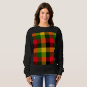 Afrikanisches Rasta-Reggae-Farben Karomuster Desig Sweatshirt (Vorne ganz)