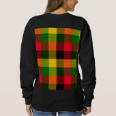 Afrikanisches Rasta-Reggae-Farben Karomuster Desig Sweatshirt (Rückseite)