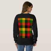 Afrikanisches Rasta-Reggae-Farben Karomuster Desig Sweatshirt (Schwarz voll)