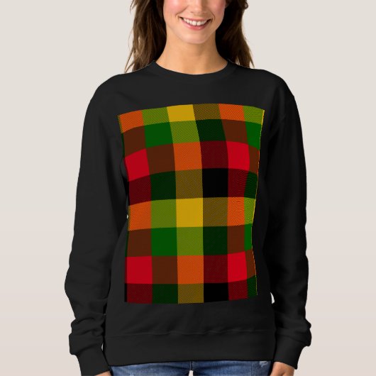 Afrikanisches Rasta-Reggae-Farben Karomuster Desig Sweatshirt (Vorderseite)