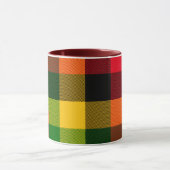 Afrikanisches Rasta-Reggae-Farben Karomuster Desig Tasse (Zentrum)
